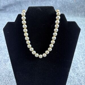 VTG 80s‎ Monet Gold Tone Bead Necklace Women 15" Classic Chocker Ball Chain